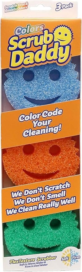 Scrub Daddy Colors Kitchen Sponges, Dish Sponges for Washing Up 7 Scrub Daddy Colors Kitchen Sponges, Dish Sponges for Washing Up